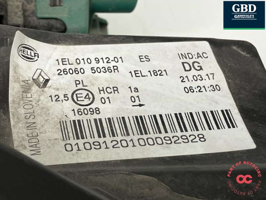Renault Zoe, 2013-2019 (Fase 1) (260609522R|26060 5036R)