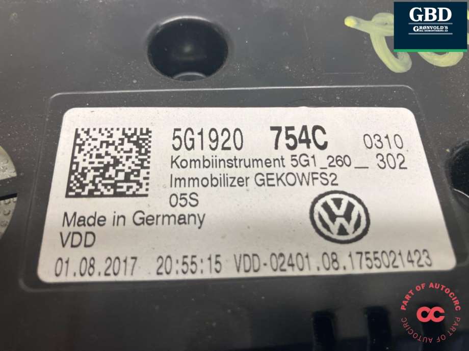 VW Golf VII, 2017-2020 (Fase 2) (5G1 920 754 C)