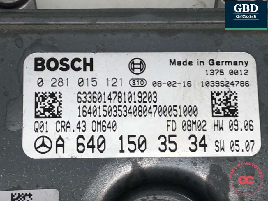 Styreenhet motor til Mercedes A-Klasse 2005-2012 (W169) (W169) (A 640 150 02 00|A 640 150 35 34|A 640 900 20 00)