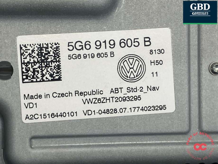 VW Golf VII, 2017-2020 (Fase 2) (5NN 919 605 B|5G6 919 605 B)
