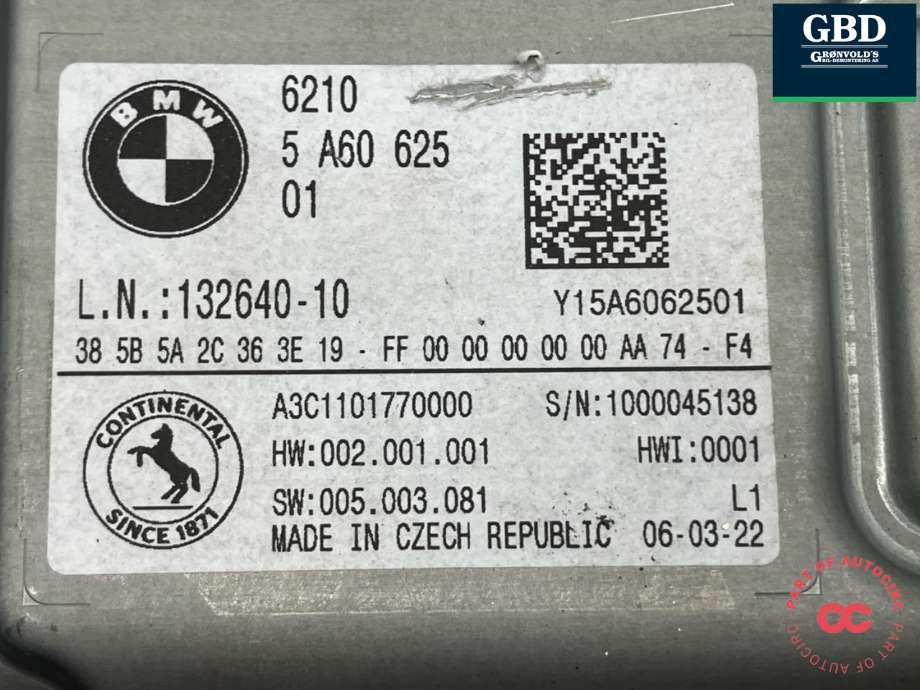 Styreenhet instrument til BMW i4 2021-->> (G26) (G26) (62 10 5 A60 625 |62 10 5 B6B 889|62105A6062501 | 62 10 5 A7E 4E5 | 62 10 5 A82 5C4 | 62 10 5 A9C 382|62 10 5 B3D 901 |62 10 5 B4D 9E9 |62 10 5 B5B 499 |  62 10 5 B6B DA8 |)