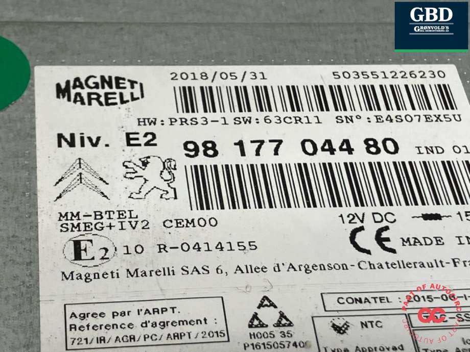 Peugeot Partner, 2015-2019 (Type II, Fase 2) (1622793380|1680816680|9817704480)