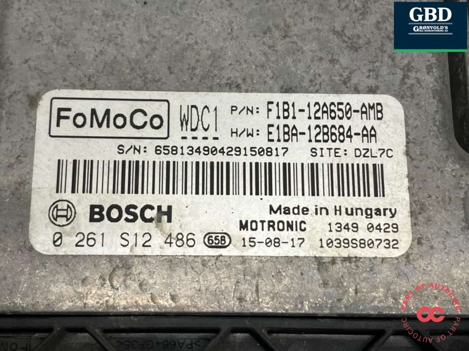 Ford Fiesta, 2013-2017 (Type VI, Fase 2) (2013029|RMCV6A-12A650-BD|F1B1-12A650-AMB)