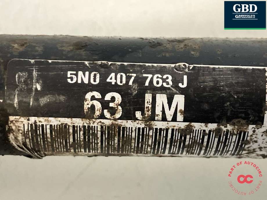 Drivaksel venstre foran, diesel/automat til VW Tiguan 2007-2011 (Type I, Fase 1) (3Q0 407 271 CF|5N0 407 763 F|5N0 407 763 FX)
