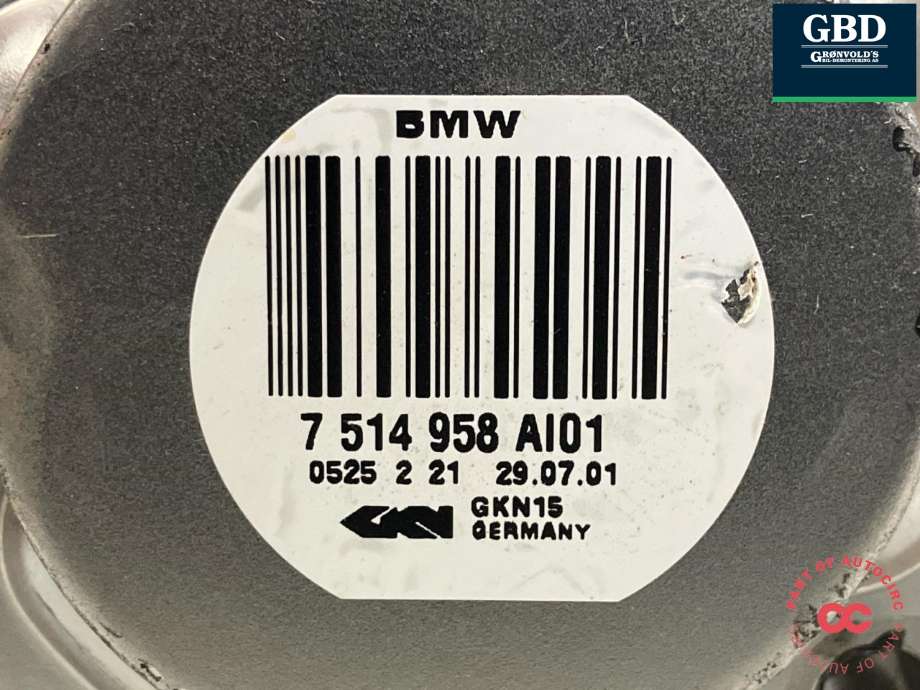 Drivaksel høyre bak, bensin/automat til BMW 7-Serie 2000-2008 (E65/E66/E67/E88) (E65/E66/E67/E88) (33 20 7 572 683|7 514 958|0525 2 21)