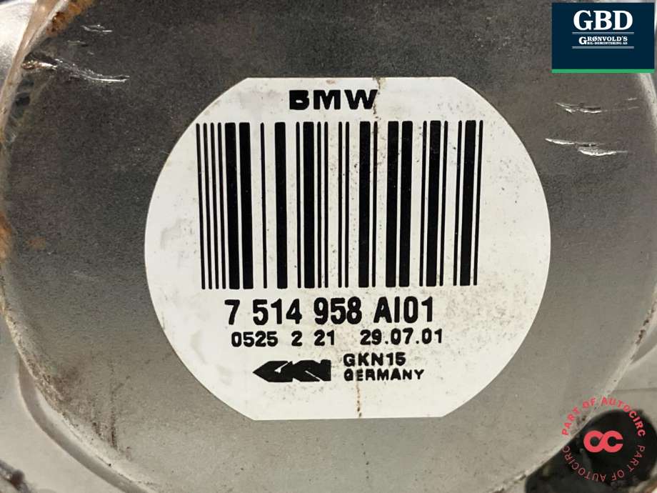 Drivaksel venstre bak, bensin/automat til BMW 7-Serie 2000-2008 (E65/E66/E67/E88) (E65/E66/E67/E88) (33 20 7 572 683|7 514 958|0525 2 21)