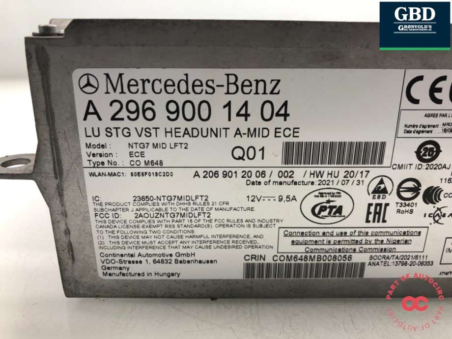 Mercedes C-Klasse, 2021- (W206) (A 296 900 14 04)