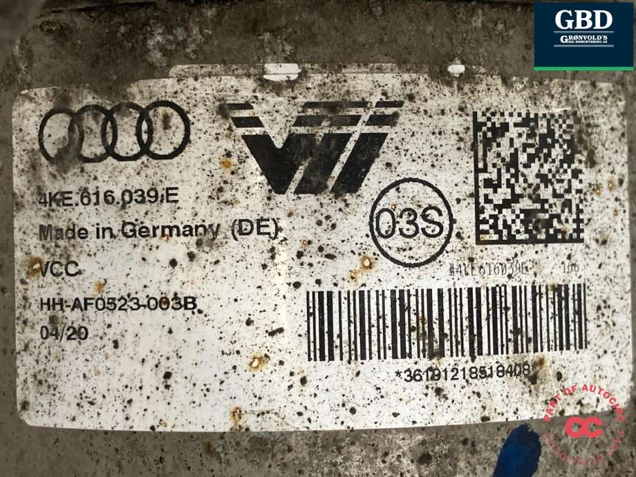 Fjær foran nivå luftpute/belg til Audi e-tron 2018-->>  (4KE 616 039 G|4KE 616 039 E|)