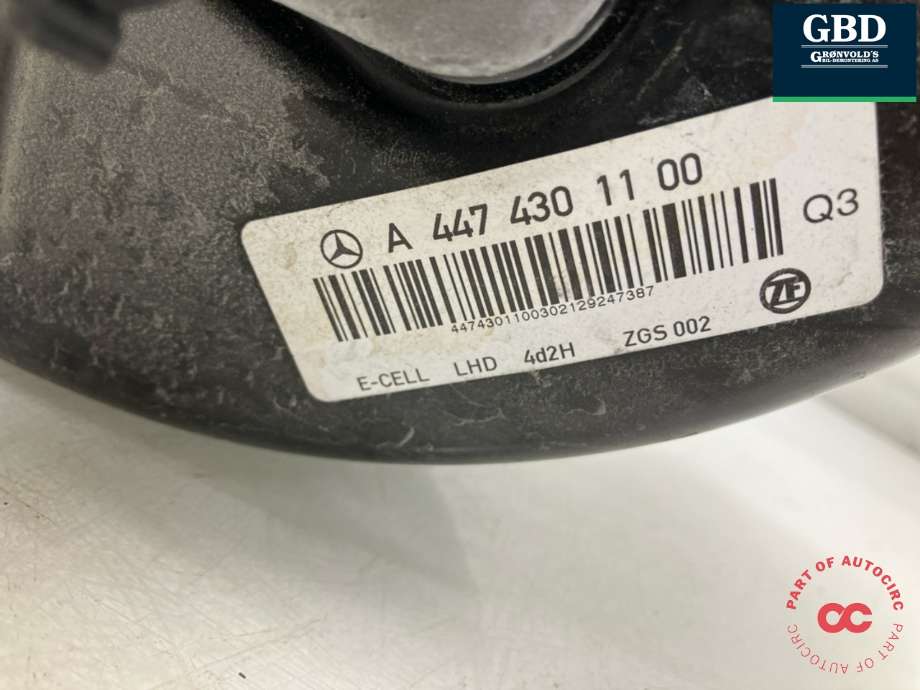 Bremsekraft-forsterker til Mercedes EQV 2020-->> (W447) (W447) (A 447 431 04 00|A 447 430 11 00|)