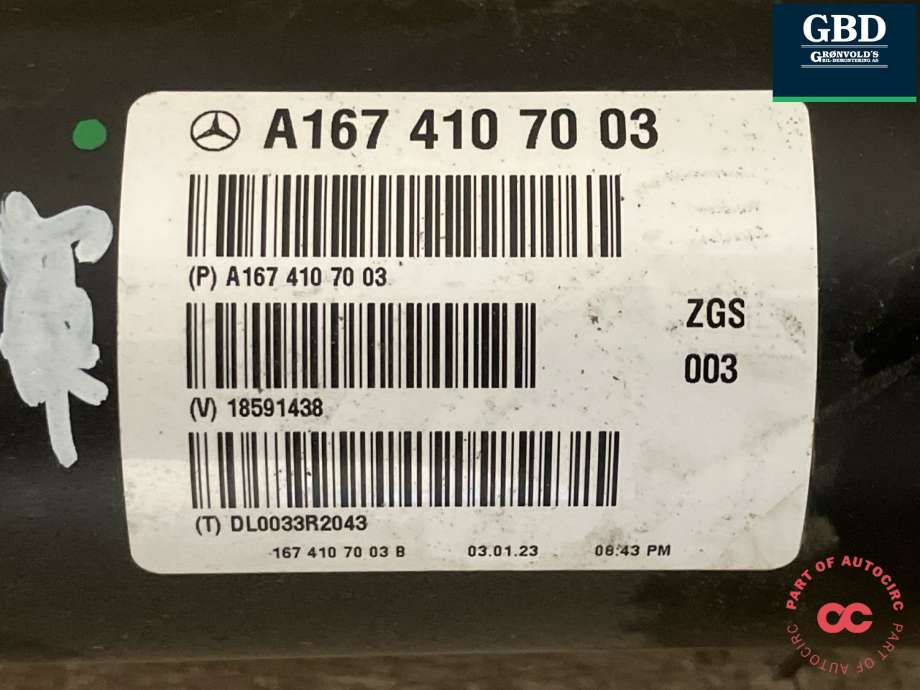 Mellomaksel bakre til Mercedes GLE 2019-->> (W167) (W167) (A 167 410 70 03|)