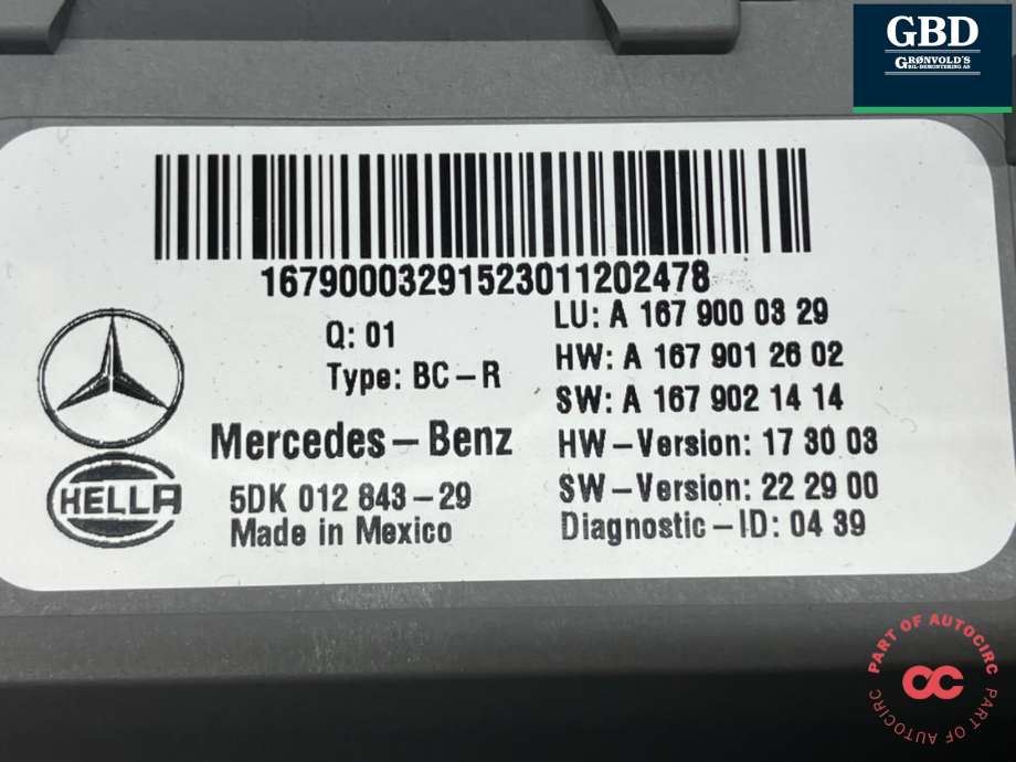 Styreenhet (SAM - Signal Acquisition Module) til Mercedes GLE 2019-->> (W167) (W167) (A 447 900 17 13|A 167 900 03 29|)