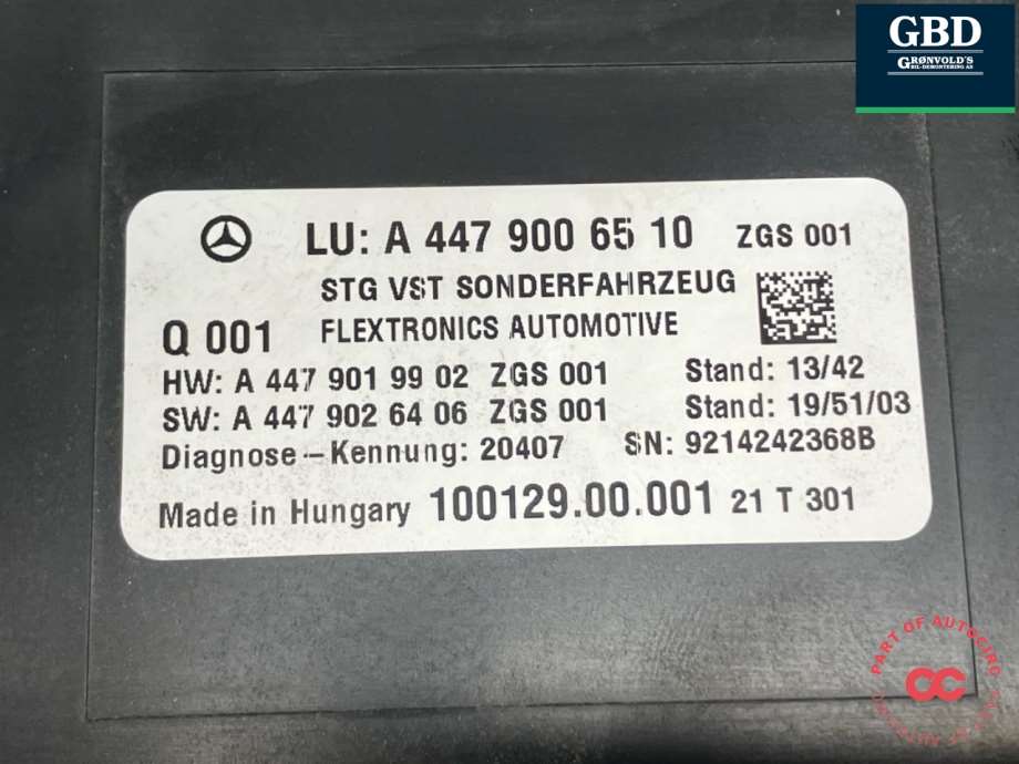 Mercedes EQV, 2020- (W447) (A 447 900 65 10)