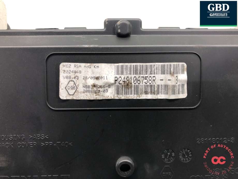 Instrumentpanel til Renault Master 2010-2013 (Type III, Fase 1)  (248106589R|248106758R|)