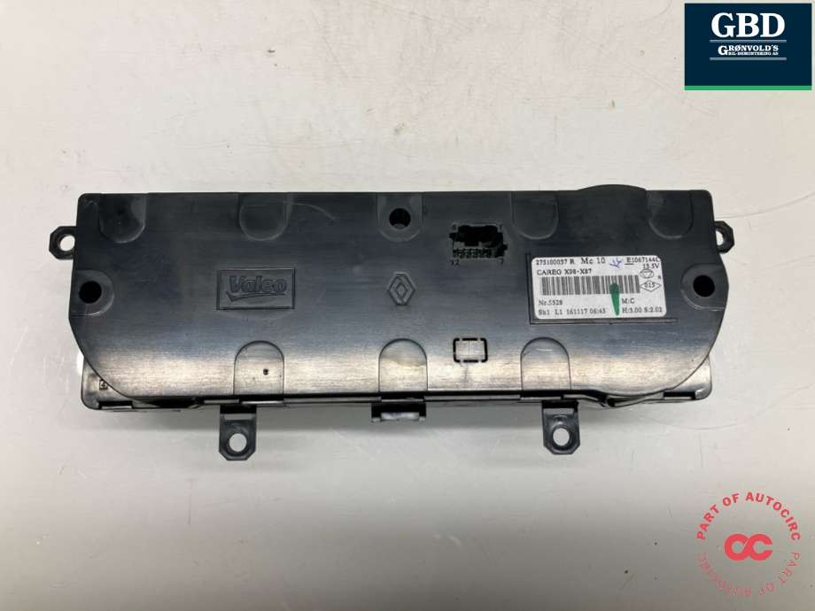 Varmeapparat betjening til Renault Captur 2013-2020 (Type I)  (275100037R|275100037 R|275105430R)