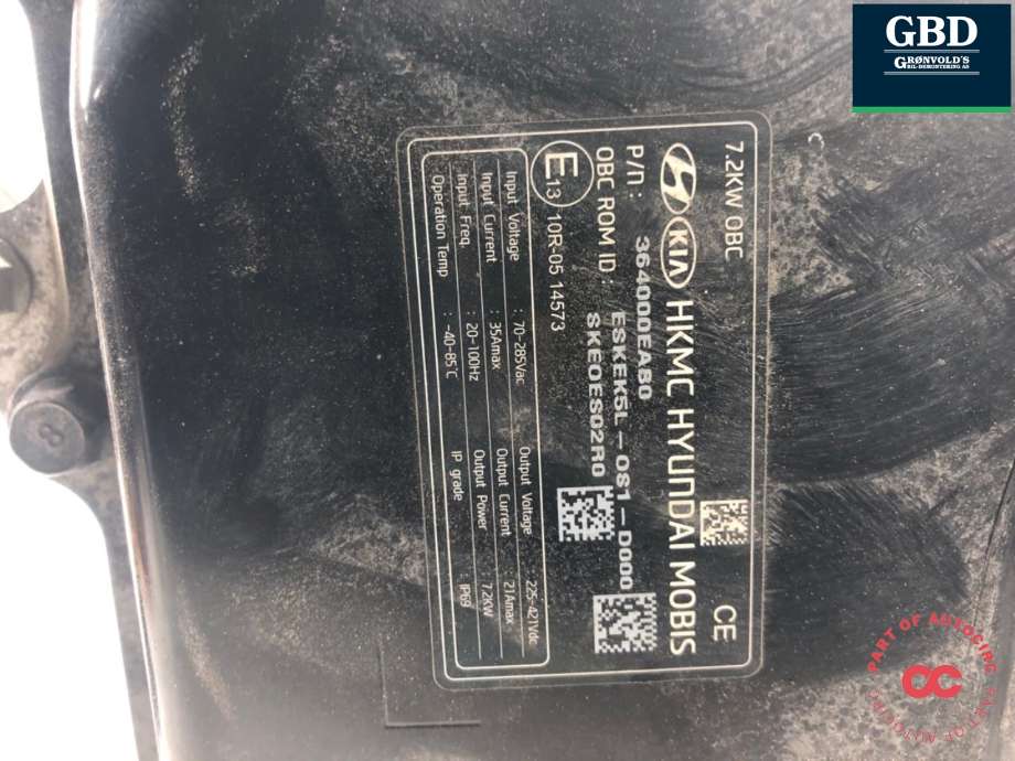 Batterilader (OBC - On Board Charger) til Kia e-Soul 2019-->> (Type III) (36400 0EAB0|)