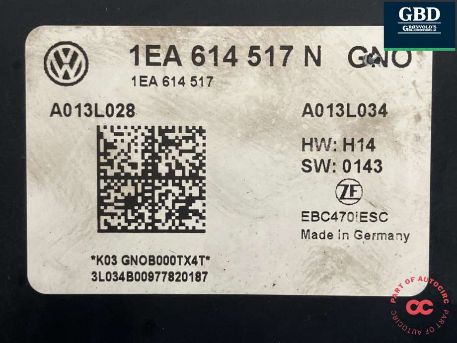ABS sentral til VW ID.3 2020-->>  (1EA 614 517 AA|1EA 614 517 AA BEF|)