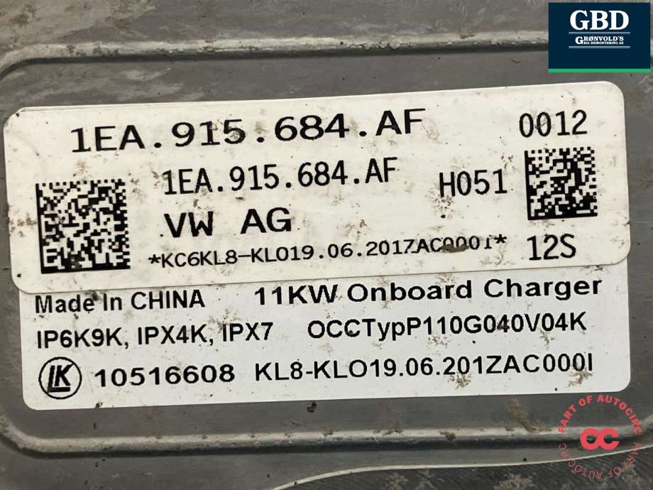 Batterilader (OBC - On Board Charger) til VW ID.3 2020-->> (1EA 915 684 EB|1EA 915 684 AF|10516608)