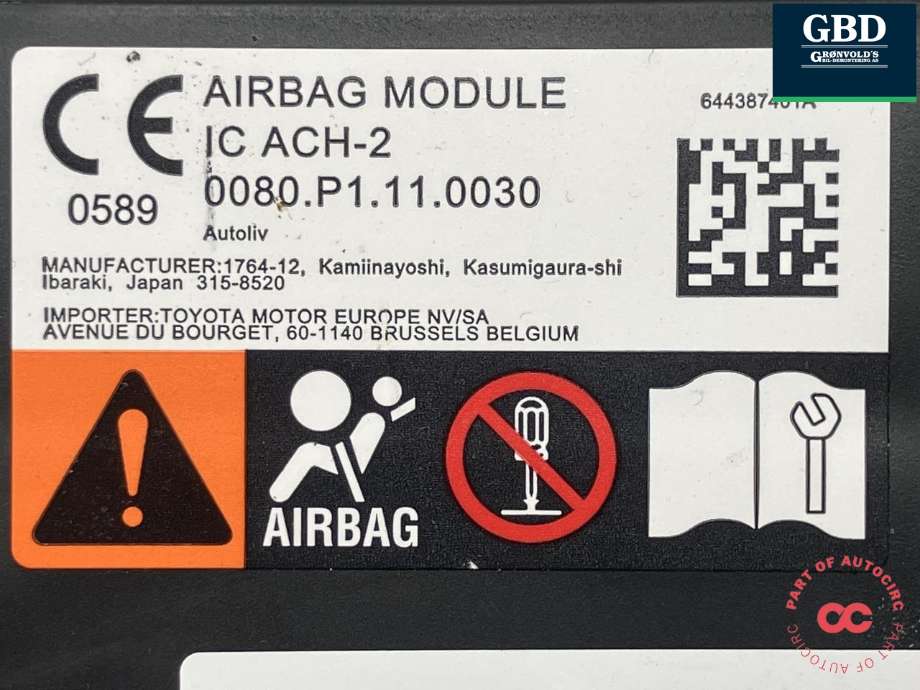 Airbag gardin venstre til Toyota RAV4 2019-->> (Type V) (6218042071|6218042070|644387401A)