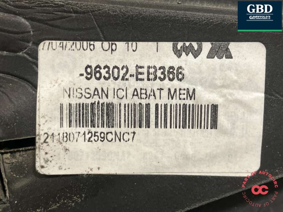 Speil venstre til Nissan Pathfinder 2005-2010 (Fase 1) (R51) (R51) (96302EB336|96302EB366|)