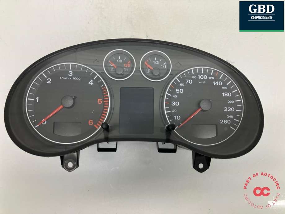 Instrumentpanel til Audi A3 2003-2008 (Type II, Fase 1) (8P0 920 931 E|8P0 920 931 EX|)