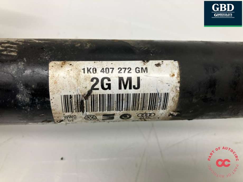 Drivaksel høyre foran, diesel/manuell til Audi A3 2003-2008 (Type II, Fase 1) (5Q0 407 272 FF|1K0 407 272 GM|1K0 407 456 CX)