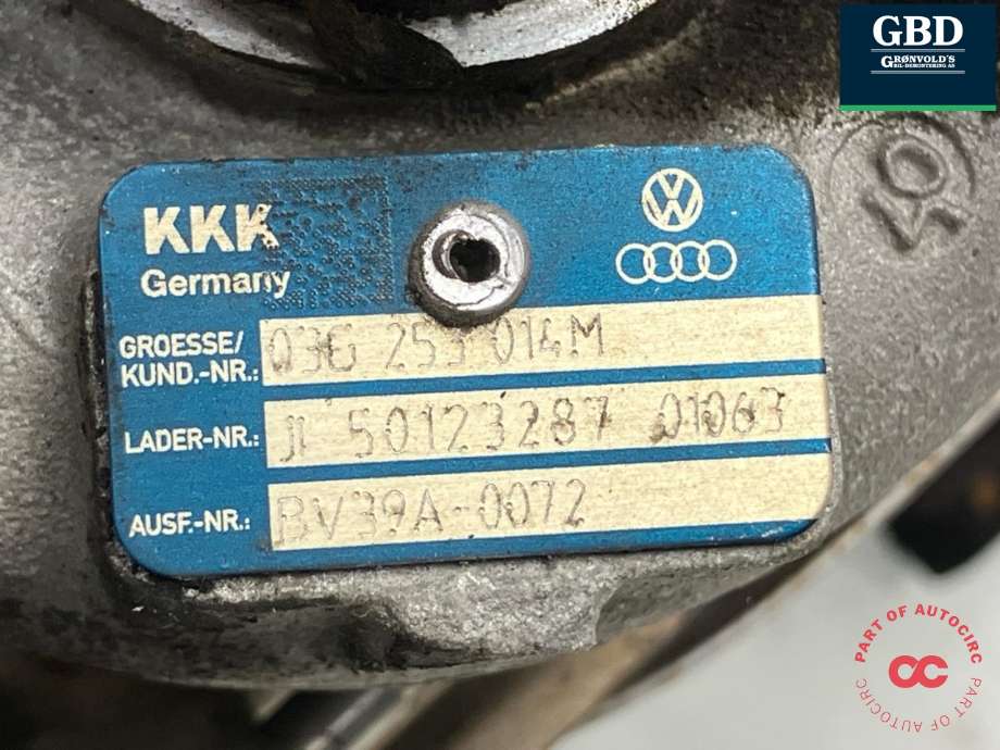 Turbo til Audi A3 2003-2008 (Type II, Fase 1)  (03G 253 014 M|03G 253 014 MX|)