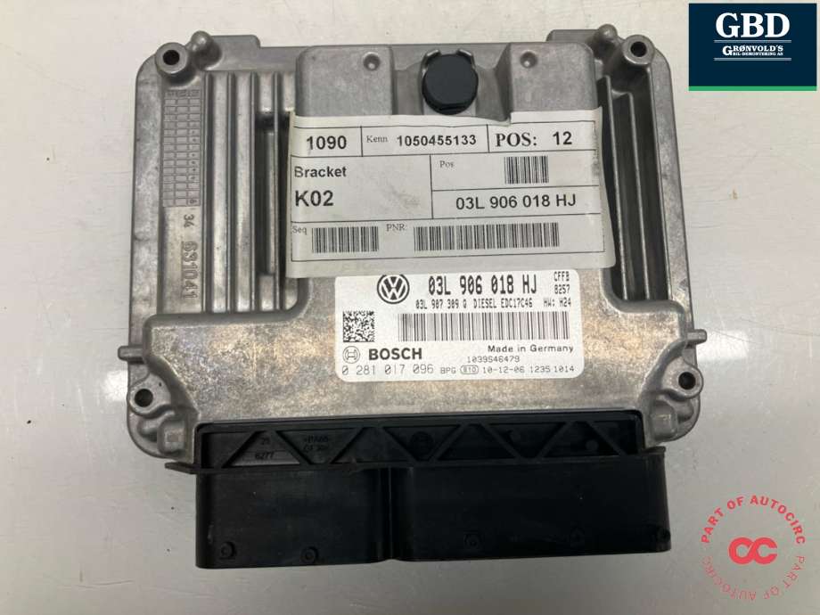 Styreenhet motor til VW Sharan, 2010-->> (Type II)  (03L 906 018 HJ)