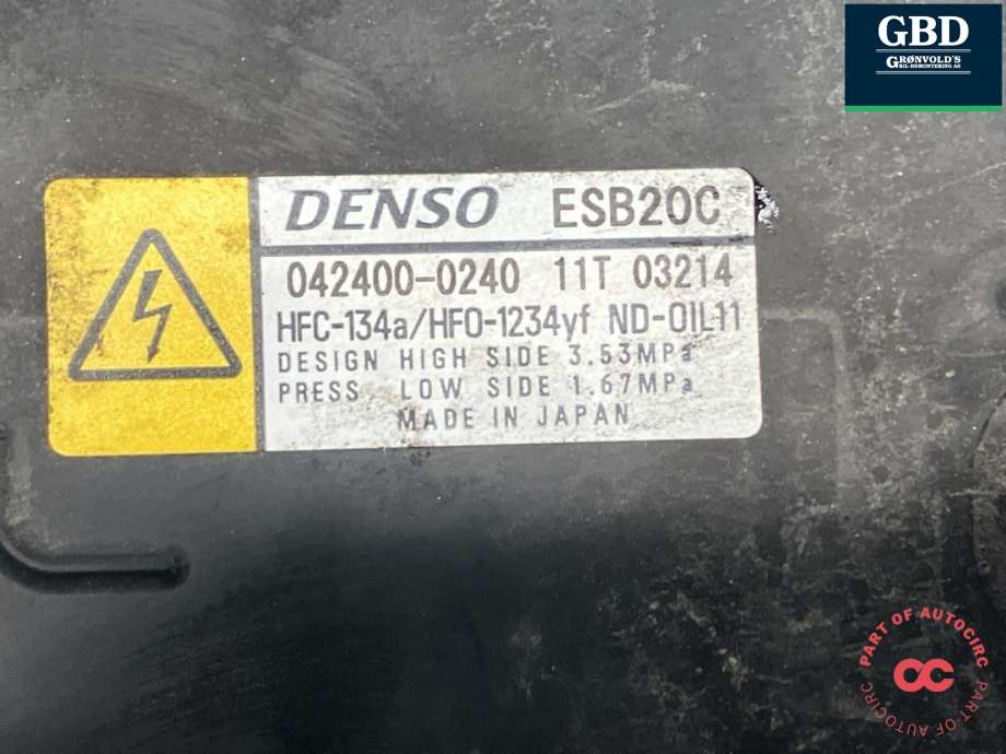 Aircondition kompressor til Toyota C-HR 2016-->> (8837047092|8837047091|8837047090 | 042400-0240)