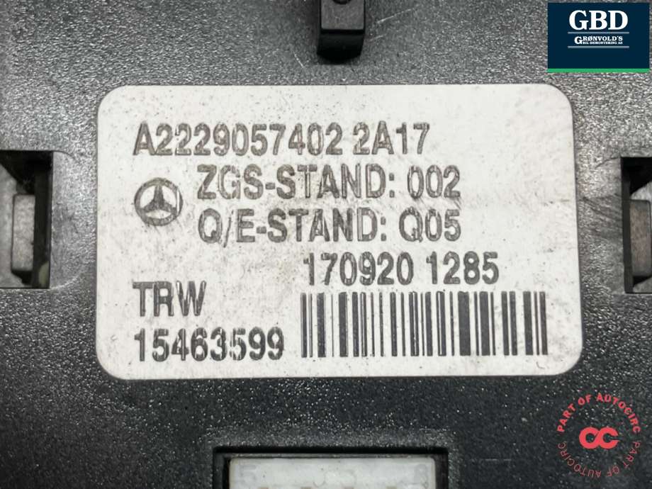Bryter elektrisk håndbrekk/parkbrems til Mercedes S-Klasse 2013-2020 (W222) (W222) (A 222 905 01 06|A2229057402|)