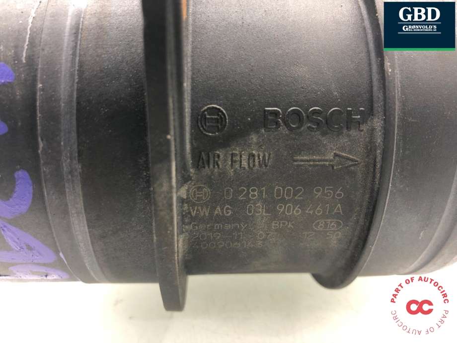 Luftmengde/luftmassemåler til VW Caddy 2015-2020 (Type III, Fase 3) (03L 906 461 A|)