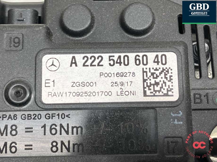 Sikringsboks til Mercedes S-Klasse 2013-2020 (W222) (W222) (A 222 540 60 40|)