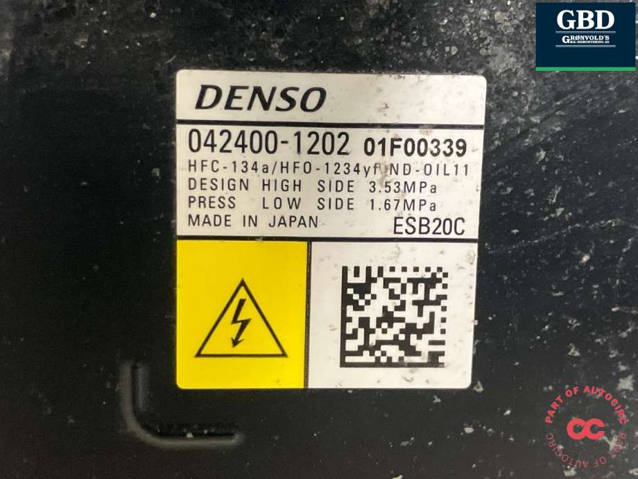 Aircondition kompressor til Toyota Corolla 2019-->>  (DENSO|8837012080|042400-1202|)