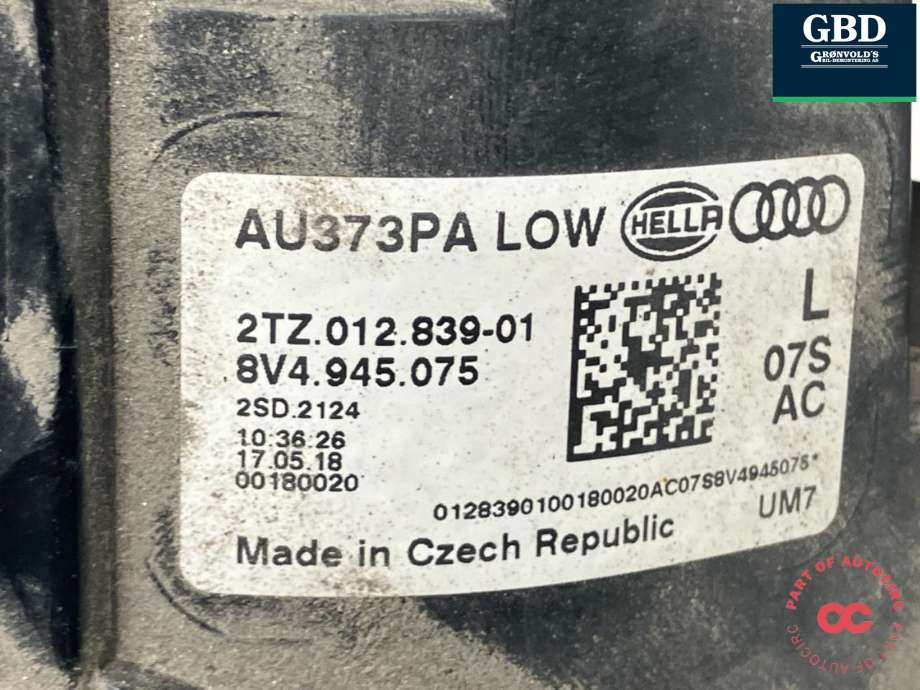 Baklykt venstre indre til Audi A3 2016-2020 (Type III, Fase 2) (8V4 945 075|)