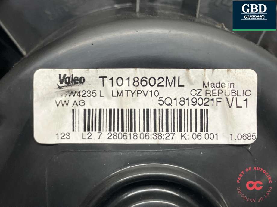 Varmeapparat motor til Audi A3 2016-2020 (Type III, Fase 2) (5Q1 819 021 H|5Q1 819 021 B|5Q1819021F)