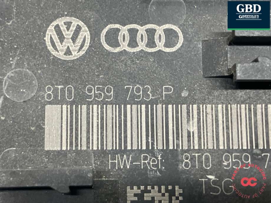 Styreenhet dør venstre foran til Audi A5 2007-2016 (Type I) (8T0 959 793 P|)