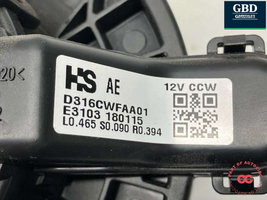 Varmeapparat motor til Hyundai Ioniq Electric 2016-2019 (Fase 1)  (97113G 2000|D316CWFAA01|)