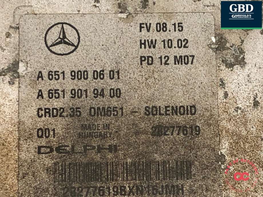 Styreenhet motor til Mercedes Sprinter 2006-2013 (Fase 1) (906) (906) (A 651 900 79 02|A 651 900 06 01 |A 651 900 26 00|A 651 150 17 79)