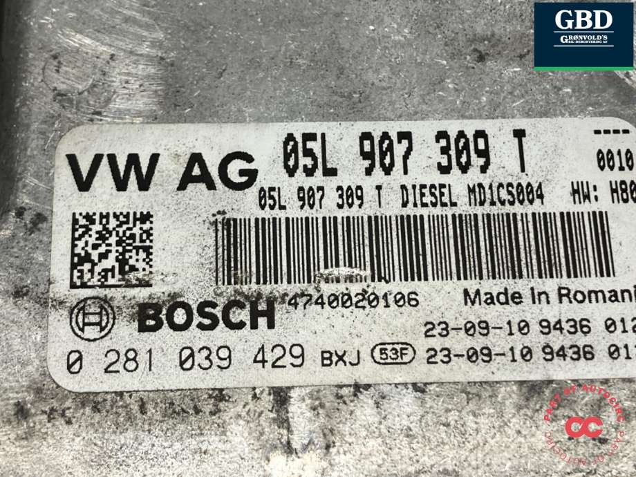 Styreenhet motor til Škoda Kodiaq 2017-->>  (05L 906 022 GL|05L 906 022 GL 55A|05L 907 309 T)