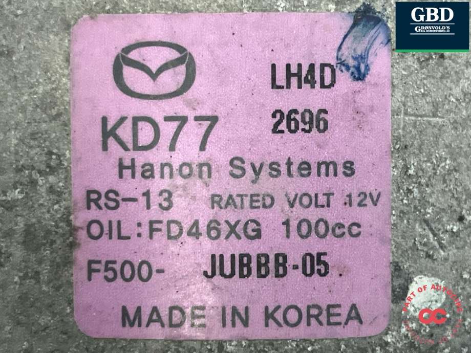 Aircondition kompressor til Mazda CX-5 2012-2017 (Type I)  (KD7761450A|F500-JUBBB-05|)