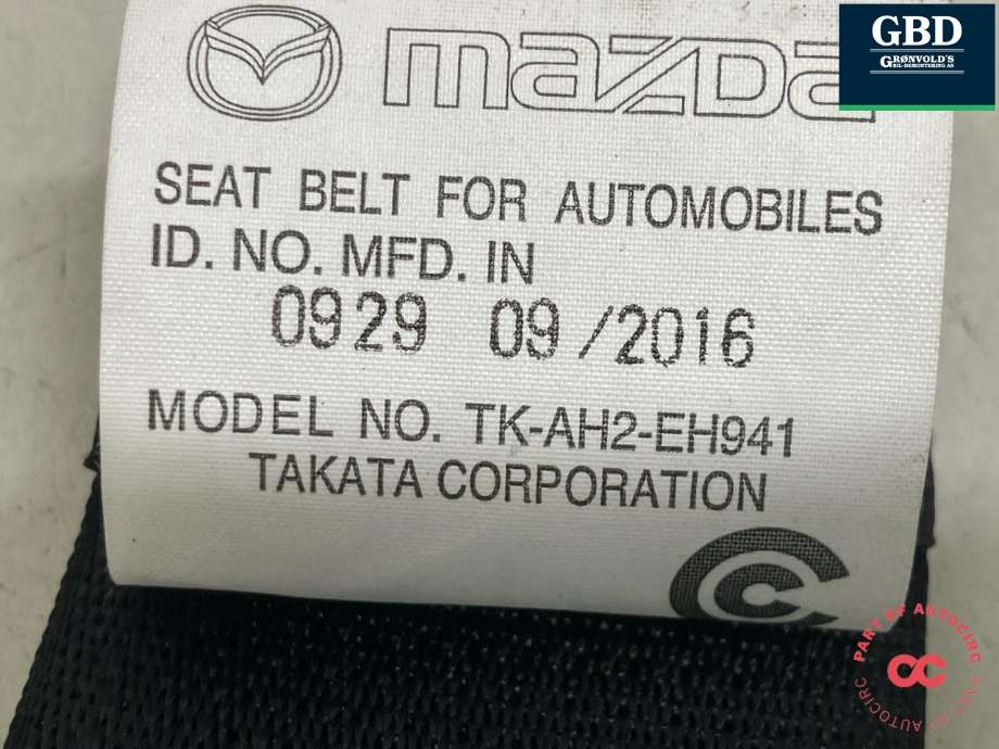 Sikkerhetsbelte foran venstre til Mazda CX-5 2012-2017 (Type I)  (KD4757L90C01|TK-AH2-EH941|)