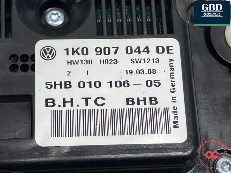 Varmeapparat betjening til VW Golf V, Combi 2003-2008  (1K0 907 044 DE|)