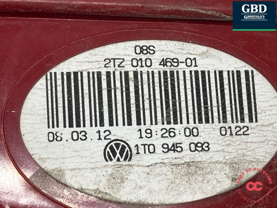 Baklykt venstre indre til VW Touran 2010-2015 (Type I, Fase 3)  (1T0 945 093|)