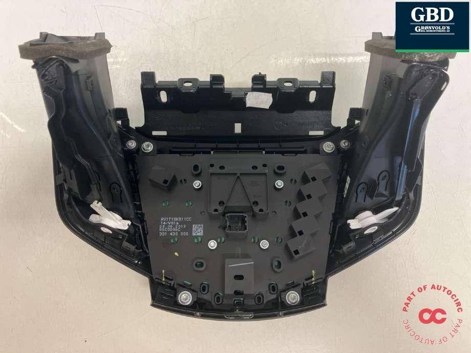 Bilstereo betjeningspanel til Ford Fiesta 2013-2017 (Type VI, Fase 2)  (1895805|C1BT-18K811-NA|AV1T18K811CC)