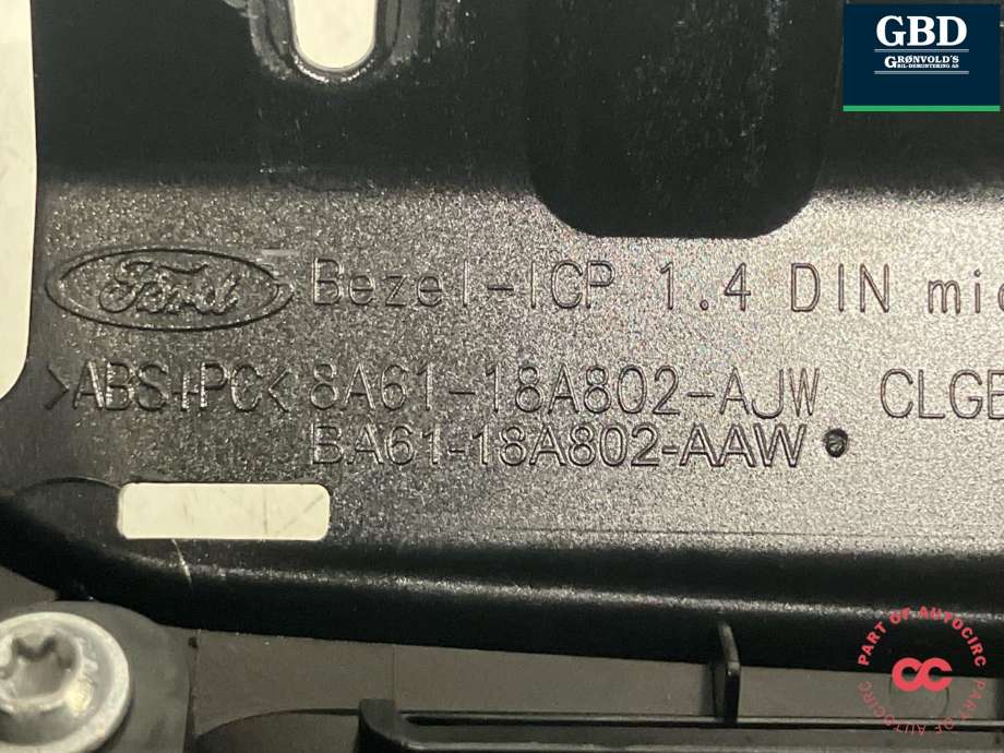 Bilstereo betjeningspanel til Ford Fiesta 2013-2017 (Type VI, Fase 2)  (1895805|C1BT-18K811-NA|AV1T18K811CC)