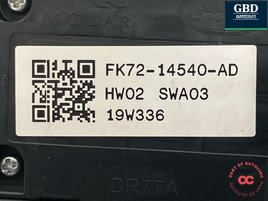 Bryter ruteheis førerdørspanel til Jaguar I-PACE 2018-->> (J9C39493|FK7214540AE|T4K6086 | FK7214540AD)