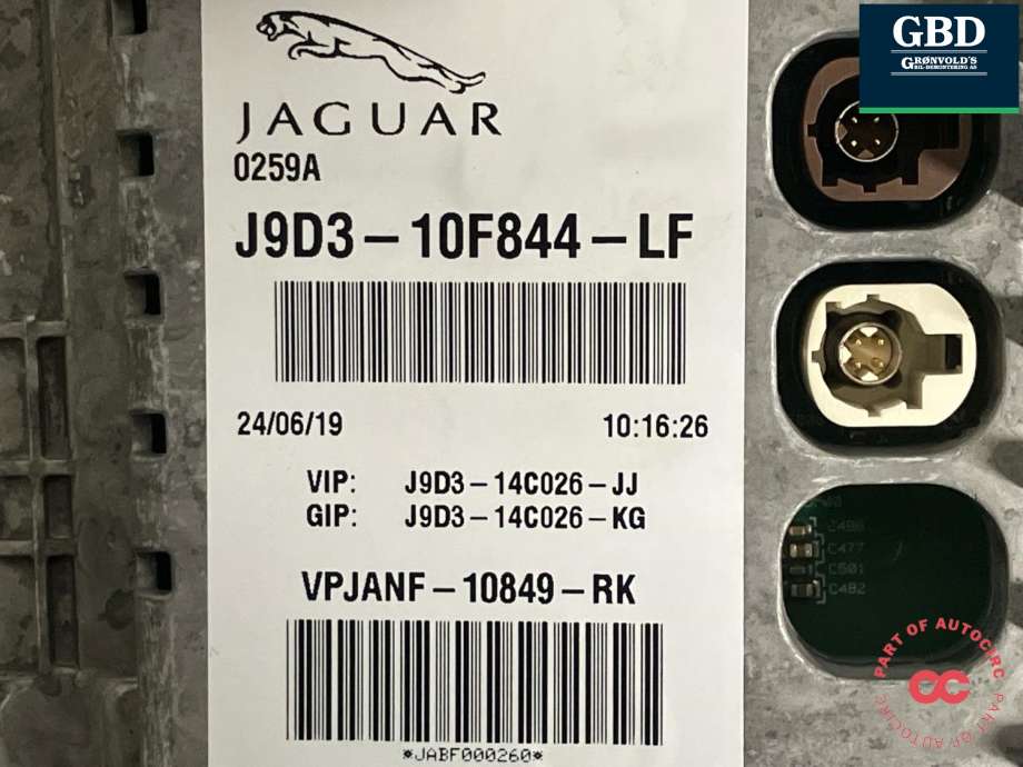 Instrumentpanel til Jaguar I-PACE 2018-->> (T4K8236|J9D310F844LG|J9D3-10F844-LF)