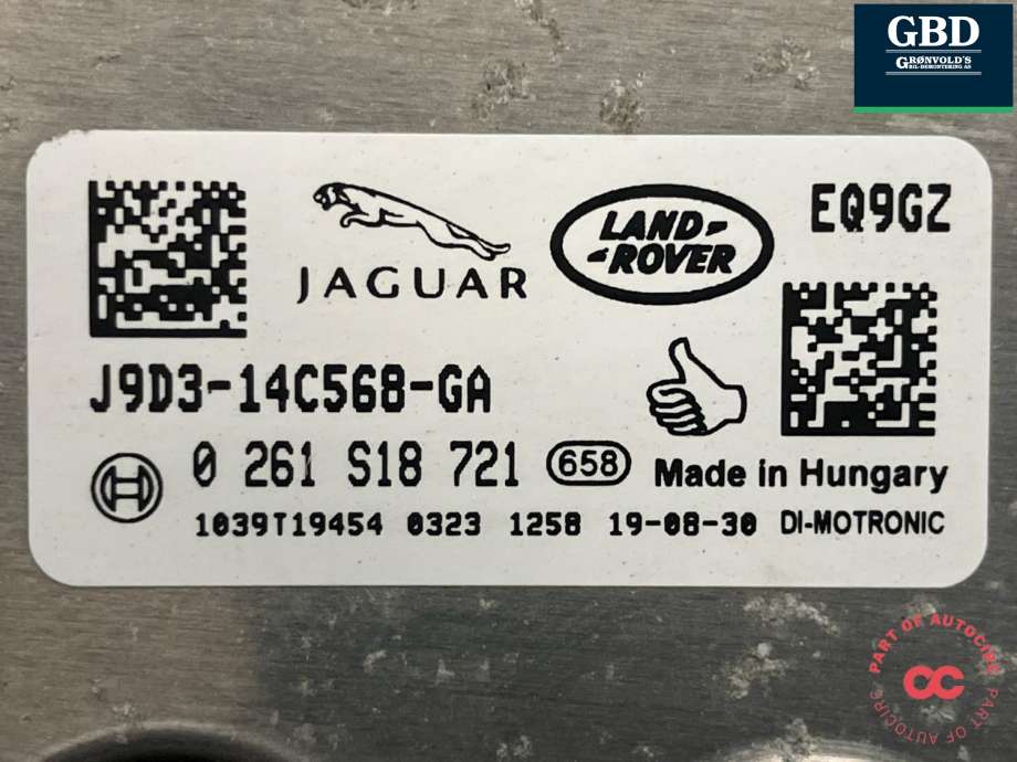 Styreenhet girkasse til Jaguar I-PACE 2018-->>  (T4K4069|J9D3-14C568-GA|0 261 S18 721)