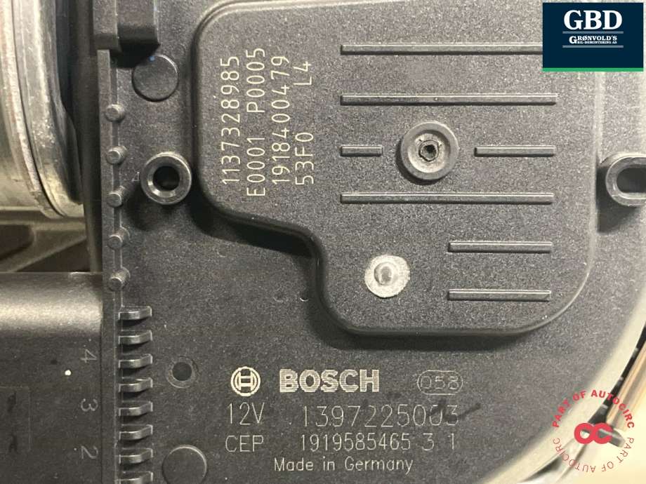 Viskermotor frontrute komplett m/overføring til Jaguar I-PACE 2018-->>  (BOSCH|T4K18355|J9D317500AD|T4K2142  | J9D317500AC)