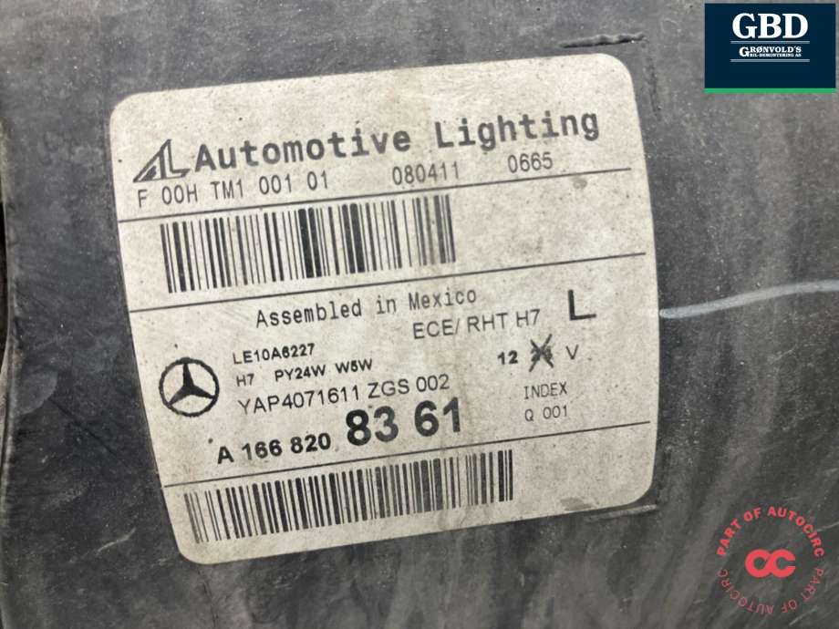 Frontlykt venstre xenon til Mercedes ML 2011-2015 (Fase 1) (W166) (W166) (A 166 820 66 59|A 166 820 46 59|A 166 820 83 61| A 166 820 01 61)