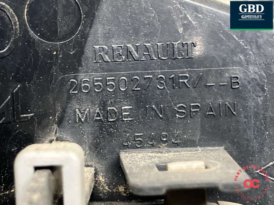 Baklykt høyre ytre til Renault Captur 2013-2020 (Type I)  (265509762R|265502731R|)